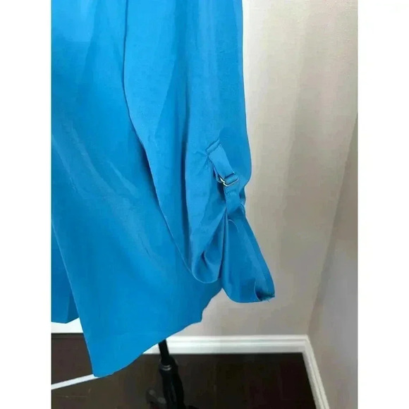 Roswear Large Teal V Neck Blouse - Picture 2 of 5